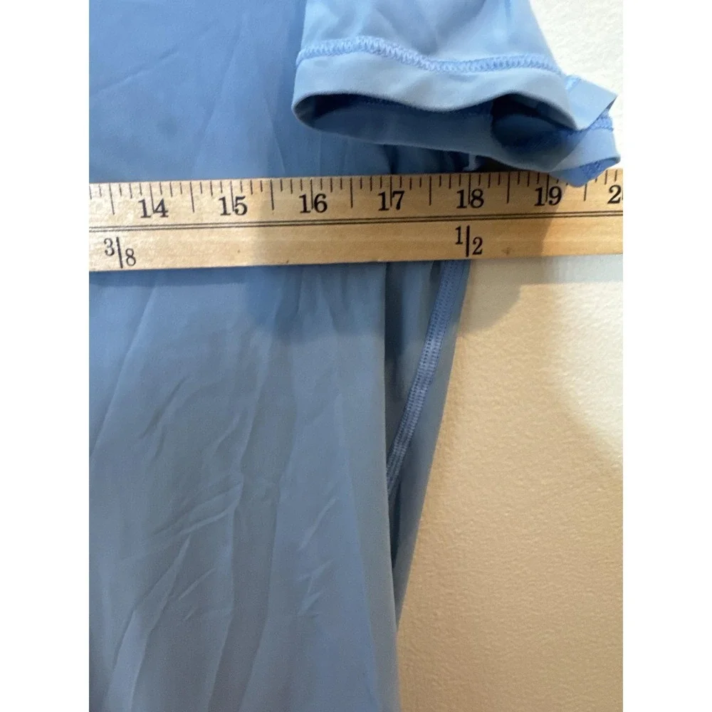 Lululemon Shirt Womens 6 Blue Mesh Back Short Sleeve Lightweight Athletic Gym
